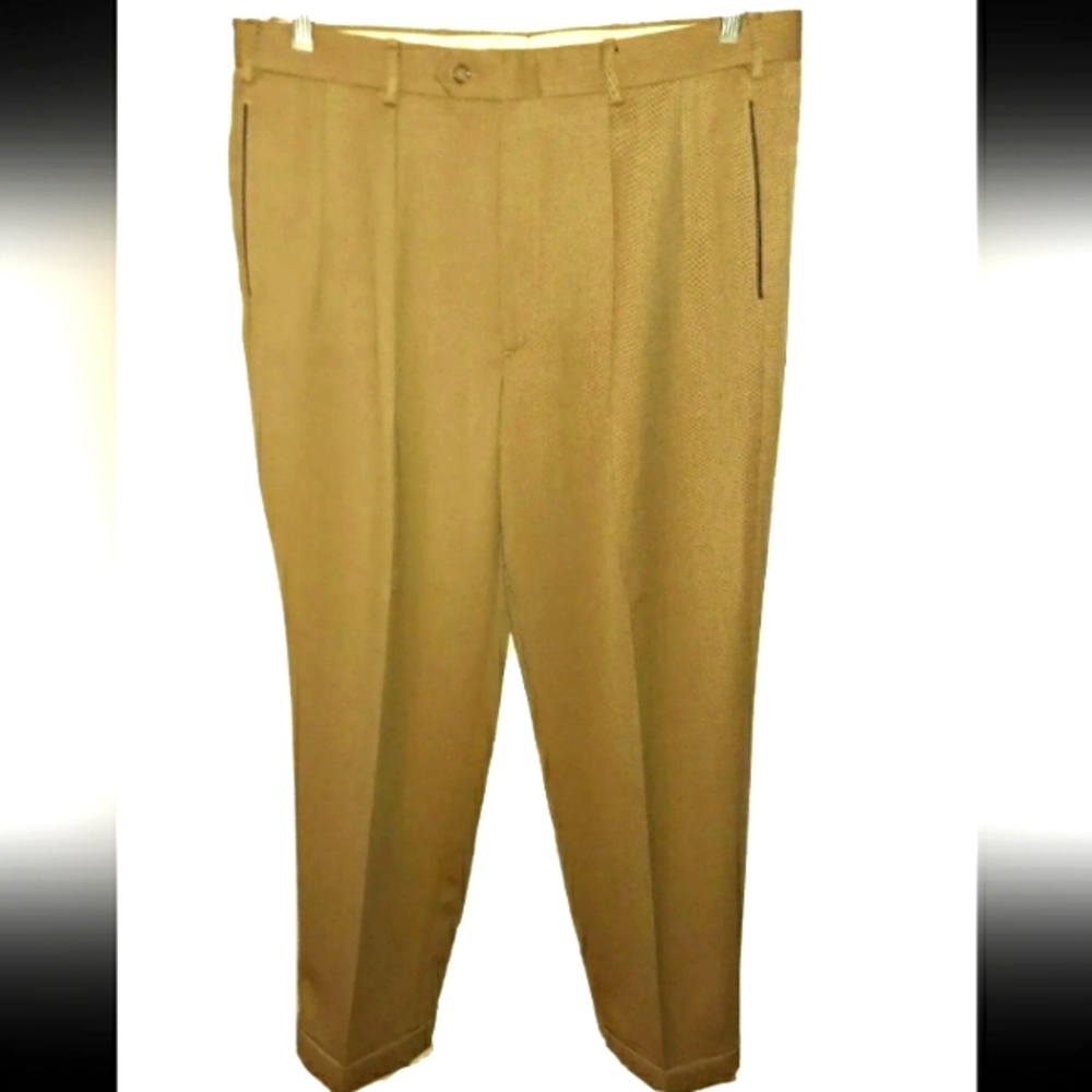 W36 L31 N.O.S. Vintage Culwell & Son of Dallas Pleated & Cuffed Wool Dress Pant
